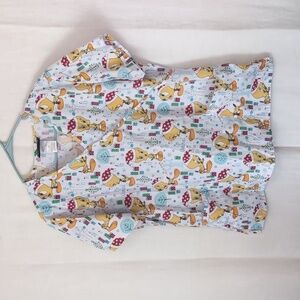 Looney Tunes Tweety Bird Christmas Scrub Top Size Large
